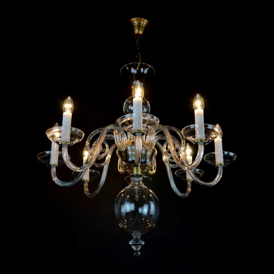 Casa Padrino Luxus Barock Kristall Kronleuchter Silber Ø 70 x H. 70 cm - Prunkvolle Messing Kronleuchter mit böhmischem Kristallglas - Barock Möbel - Edel & Prunkvoll