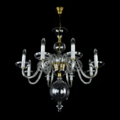 Casa Padrino Luxus Barock Kristall Kronleuchter Silber Ø 70 x H. 70 cm - Prunkvolle Messing Kronleuchter mit böhmischem Kristallglas - Barock Möbel - Edel & Prunkvoll
