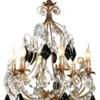 Casa Padrino Luxus Barock Kristall Kronleuchter Antik Gold / Antik Silber / Schwarz Ø 52 x H. 69 cm - Prunkvoller Kronleuchter mit Böhmischem Kristallglas - Luxus Qualität