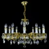 Casa Padrino Luxus Barock Kristall Kronleuchter Gold Ø 76 x H. 47 cm - Prunkvolle Messing Kronleuchter mit böhmischem Kristallglas - Barock Möbel - Edel & Prunkvoll