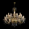 Casa Padrino Luxus Barock Kristall Kronleuchter Gold Ø 78 x H. 72 cm - Prunkvolle Messing Kronleuchter mit böhmischem Kristallglas - Barock Möbel - Edel & Prunkvoll