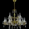 Casa Padrino Luxus Barock Kristall Kronleuchter Gold Ø 68 x H. 62 cm - Prunkvolle Messing Kronleuchter mit böhmischem Kristallglas - Barock Möbel - Edel & Prunkvoll