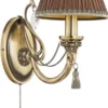 Casa Padrino Luxus Barock Kristall Wandleuchte Messing mit Patina / Braun H. 25 cm