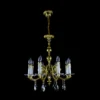 Casa Padrino Luxus Barock Kristall Kronleuchter Gold Ø 55 x H. 60 cm - Prunkvolle Messing Kronleuchter mit böhmischem Kristallglas - Barock Möbel - Edel & Prunkvoll