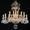 Casa Padrino Luxus Barock Kristall Kronleuchter Silber Ø 99 x H. 90 cm - Prunkvolle Messing Kronleuchter mit böhmischem Kristallglas - Barock Möbel - Edel & Prunkvoll