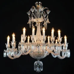 Casa Padrino Luxus Barock Kristall Kronleuchter Silber Ø 99 x H. 90 cm - Prunkvolle Messing Kronleuchter mit böhmischem Kristallglas - Barock Möbel - Edel & Prunkvoll