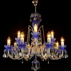 Casa Padrino Luxus Barock Kristall Kronleuchter Silber Ø 75 x H. 75 cm - Prunkvolle Messing Kronleuchter mit böhmischem Kristallglas - Barock Möbel - Edel & Prunkvoll