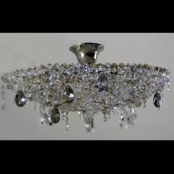Casa Padrino Luxus Barock Kristall Wandleuchte Silber 50 x 25 x H. 20 cm - Prunkvolle Messing Wandleuchte mit böhmischem Kristallglas - Barock Möbel - Edel & Prunkvoll
