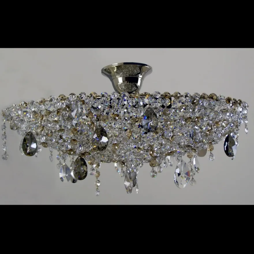 Casa Padrino Luxus Barock Kristall Wandleuchte Silber 50 x 25 x H. 20 cm - Prunkvolle Messing Wandleuchte mit böhmischem Kristallglas - Barock Möbel - Edel & Prunkvoll