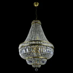 Casa Padrino Luxus Barock Kristall Kronleuchter Silber Ø 60 x H. 90 cm - Prunkvolle Messing Kronleuchter mit böhmischem Kristallglas - Barock Möbel - Edel & Prunkvoll