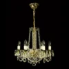 Casa Padrino Luxus Barock Kristall Kronleuchter Gold Ø 55 x H. 50 cm - Prunkvolle Messing Kronleuchter mit böhmischem Kristallglas - Barock Möbel - Edel & Prunkvoll
