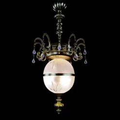 Casa Padrino Luxus Barock Kristall Kronleuchter Gold Ø 27 x H. 110 cm - Prunkvolle Messing Kronleuchter mit böhmischem Kristallglas - Barock Möbel - Edel & Prunkvoll