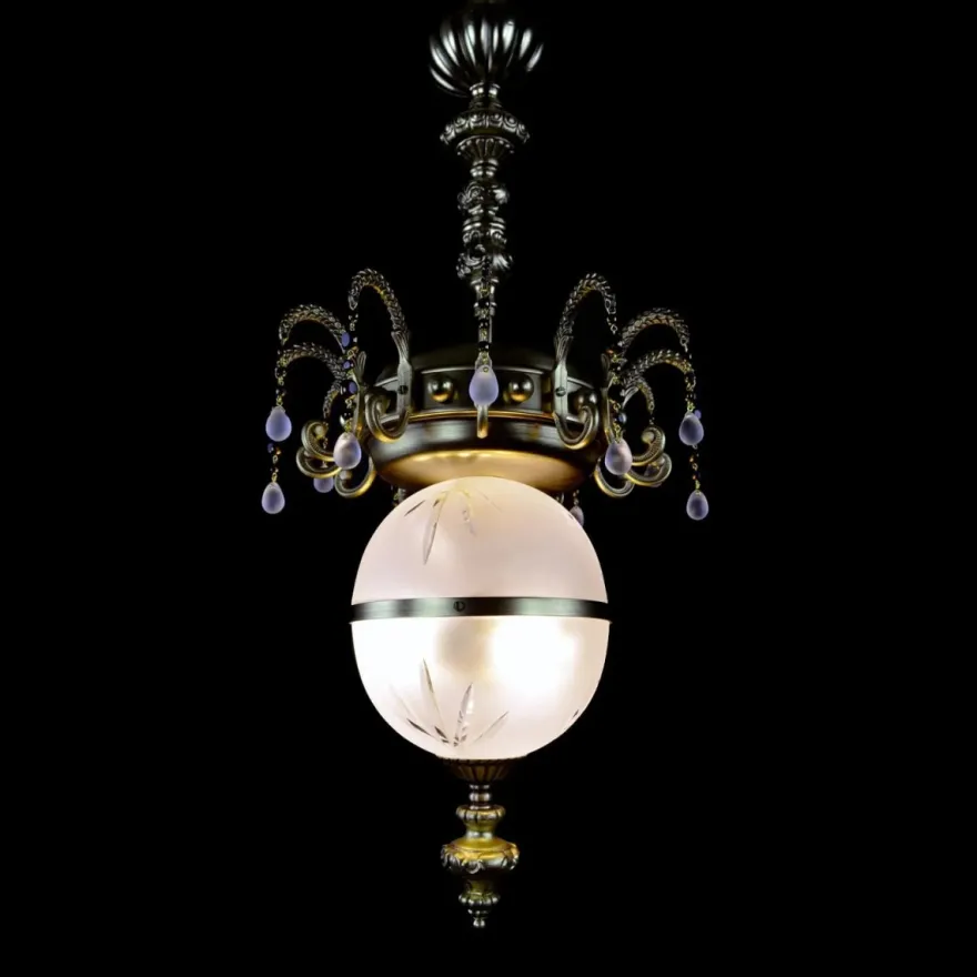 Casa Padrino Luxus Barock Kristall Kronleuchter Gold Ø 27 x H. 110 cm - Prunkvolle Messing Kronleuchter mit böhmischem Kristallglas - Barock Möbel - Edel & Prunkvoll