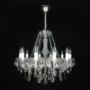 Casa Padrino Luxus Barock Kristall Kronleuchter Silber Ø 66 x H. 68 cm - Prunkvolle Messing Kronleuchter mit böhmischem Kristallglas - Barock Möbel - Edel & Prunkvoll