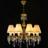 Casa Padrino Luxus Barock Kristall Kronleuchter Gold Ø 70 x H. 65 cm - Prunkvolle Messing Kronleuchter mit böhmischem Kristallglas - Barock Möbel - Edel & Prunkvoll