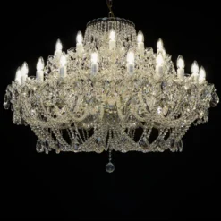 Casa Padrino Luxus Barock Kristall Kronleuchter Gold Ø 120 x H. 90 cm - Prunkvolle Messing Kronleuchter mit böhmischem Kristallglas - Barock Möbel - Edel & Prunkvoll