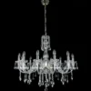 Casa Padrino Luxus Barock Kristall Kronleuchter Silber Ø 83 x H. 77 cm - Prunkvolle Messing Kronleuchter mit böhmischem Kristallglas - Barock Möbel - Edel & Prunkvoll