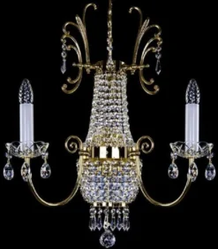 Casa Padrino Luxus Barock Kristall Wandleuchte Gold 39 x 19 x H. 60 cm - Prunkvolle Wandlampe mit Böhmischem Kristallglas - Edel & Prunkvoll