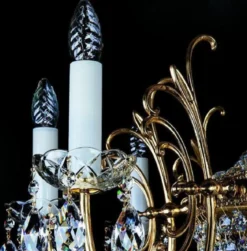 Casa Padrino Luxus Barock Kristall Wandleuchte Gold 39 x 19 x H. 60 cm - Prunkvolle Wandlampe mit Böhmischem Kristallglas - Edel & Prunkvoll