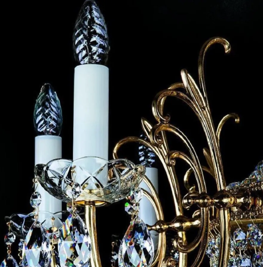 Casa Padrino Luxus Barock Kristall Wandleuchte Gold 39 x 19 x H. 60 cm - Prunkvolle Wandlampe mit Böhmischem Kristallglas - Edel & Prunkvoll