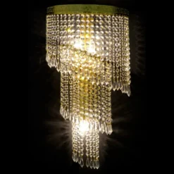 Casa Padrino Luxus Barock Kristall Wandleuchte Gold 30 x 16 x H. 60 cm - Prunkvolle Messing Wandleuchte mit böhmischem Kristallglas - Barock Möbel - Edel & Prunkvoll