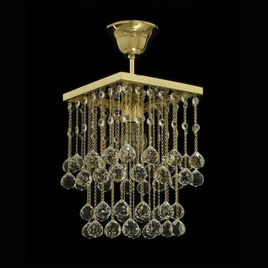 Casa Padrino Luxus Barock Kristall Wandleuchte Gold 15 x 15 x H. 25 cm - Prunkvolle Messing Wandleuchte mit böhmischem Kristallglas - Barock Möbel - Edel & Prunkvoll