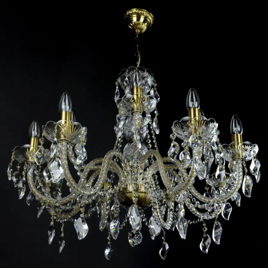 Casa Padrino Luxus Barock Kristall Kronleuchter Silber Ø 78 x H. 60 cm - Prunkvolle Messing Kronleuchter mit böhmischem Kristallglas - Barock Möbel - Edel & Prunkvoll