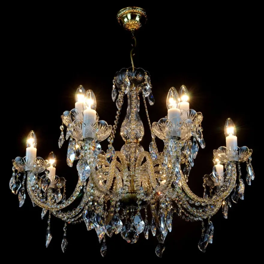 Casa Padrino Luxus Barock Kristall Kronleuchter Silber Ø 78 x H. 60 cm - Prunkvolle Messing Kronleuchter mit böhmischem Kristallglas - Barock Möbel - Edel & Prunkvoll