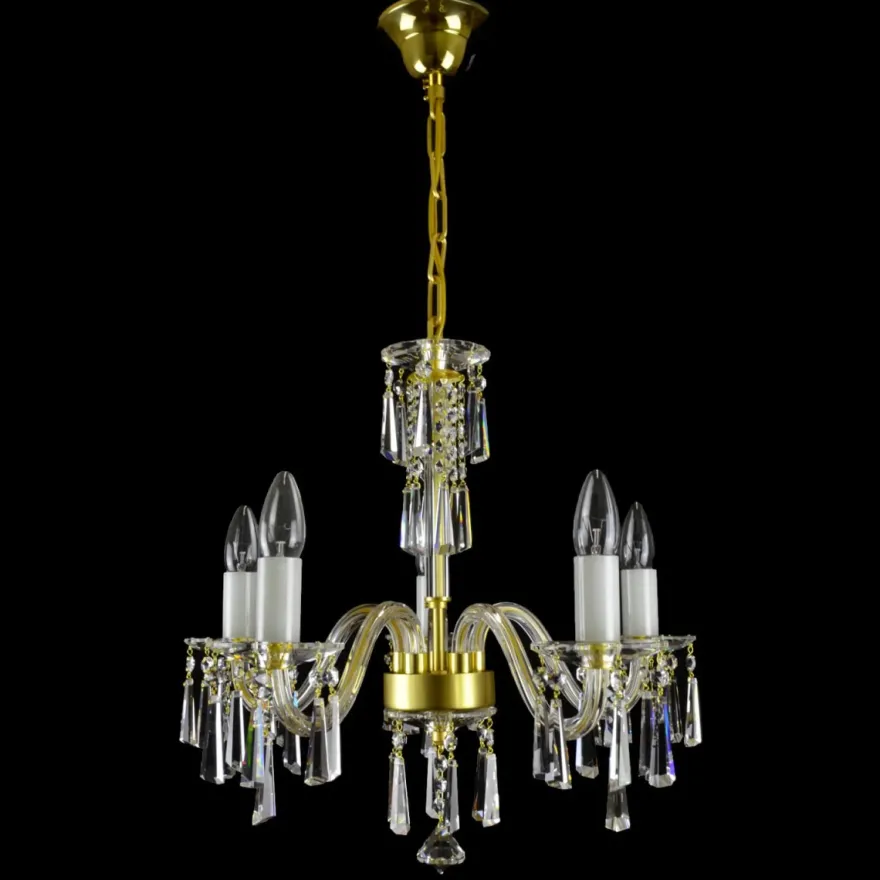 Casa Padrino Luxus Barock Kristall Kronleuchter Gold Ø 56 x H. 50 cm - Prunkvolle Messing Kronleuchter mit böhmischem Kristallglas - Barock Möbel - Edel & Prunkvoll