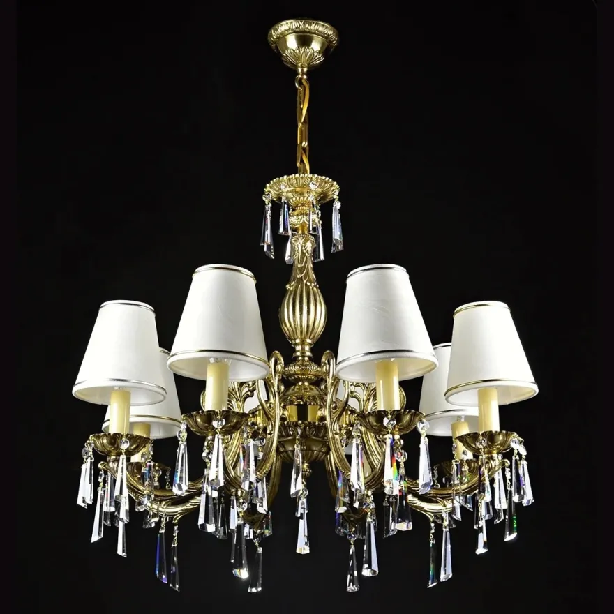 Casa Padrino Luxus Barock Kristall Kronleuchter Gold Ø 70 x H. 65 cm - Prunkvolle Messing Kronleuchter mit böhmischem Kristallglas - Barock Möbel - Edel & Prunkvoll