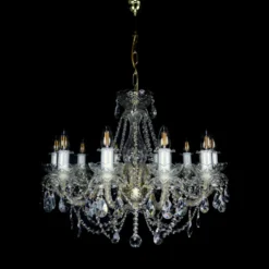 Casa Padrino Luxus Barock Kristall Kronleuchter Gold Ø 70 x H. 61 cm - Prunkvolle Messing Kronleuchter mit böhmischem Kristallglas - Barock Möbel - Edel & Prunkvoll