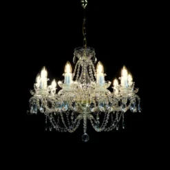 Casa Padrino Luxus Barock Kristall Kronleuchter Gold Ø 70 x H. 61 cm - Prunkvolle Messing Kronleuchter mit böhmischem Kristallglas - Barock Möbel - Edel & Prunkvoll