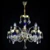 Casa Padrino Luxus Barock Kristall Kronleuchter Gold Ø 54 x H. 52 cm - Prunkvolle Messing Kronleuchter mit böhmischem Kristallglas - Barock Möbel - Edel & Prunkvoll