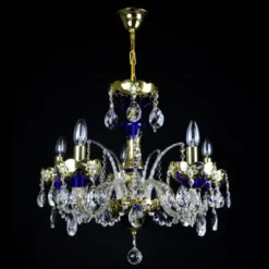 Casa Padrino Luxus Barock Kristall Kronleuchter Gold Ø 54 x H. 52 cm - Prunkvolle Messing Kronleuchter mit böhmischem Kristallglas - Barock Möbel - Edel & Prunkvoll