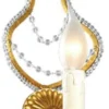 Casa Padrino Luxus Barock Kristall Wandleuchte Gold 14 x 15 x H. 38 cm - Elegante Metall Wandlampe mit edlem Böhmischem Glas - Barock Leuchten