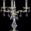 Casa Padrino Luxus Barock Kristall Tischleuchte Gold Ø 30 x H. 55 cm - Prunkvolle Schreibtischleuchte mit Böhmischem Kristallglas - Barock Kristall Leuchten