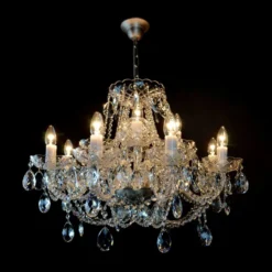 Casa Padrino Luxus Barock Kristall Kronleuchter Gold Ø 70 x H. 52 cm - Prunkvolle Messing Kronleuchter mit böhmischem Kristallglas - Barock Möbel - Edel & Prunkvoll