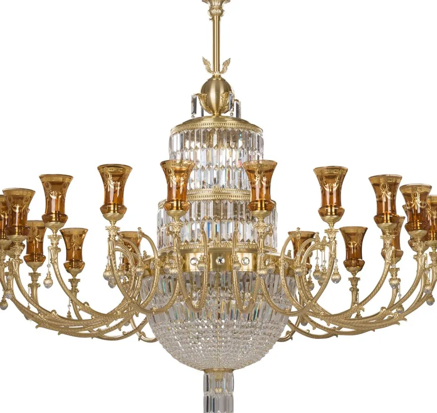 Casa Padrino Luxus Barock Kristall Kronleuchter Gold Ø 190 x H. 180 cm