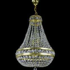 Casa Padrino Luxus Barock Kristall Deckenleuchte Gold Ø 30 x H. 12 cm - Prunkvolle Messing Deckenleuchte mit böhmischem Kristallglas - Barock Möbel - Edel & Prunkvoll