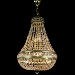 Casa Padrino Luxus Barock Kristall Deckenleuchte Gold Ø 30 x H. 12 cm - Prunkvolle Messing Deckenleuchte mit böhmischem Kristallglas - Barock Möbel - Edel & Prunkvoll