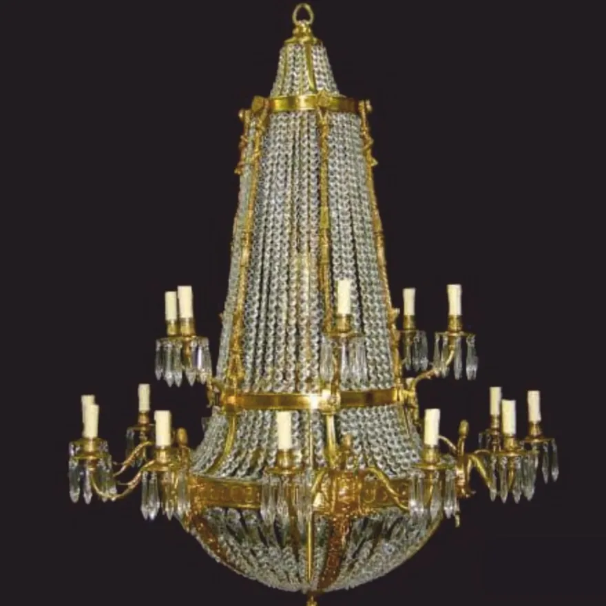 Casa Padrino Luxus Barock Kristall Kronleuchter Gold Ø 110 x H. 140 cm - Barock Interior