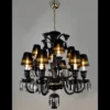 Casa Padrino Luxus Barock Kristall Kronleuchter Silber Ø 81 x H. 90 cm - Prunkvolle Messing Kronleuchter mit böhmischem Kristallglas - Barock Möbel - Edel & Prunkvoll