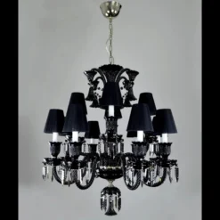 Casa Padrino Luxus Barock Kristall Kronleuchter Silber Ø 81 x H. 90 cm - Prunkvolle Messing Kronleuchter mit böhmischem Kristallglas - Barock Möbel - Edel & Prunkvoll