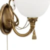 Casa Padrino Luxus Barock Kristall Wandleuchte Messing mit Patina / Weiß H. 25 cm