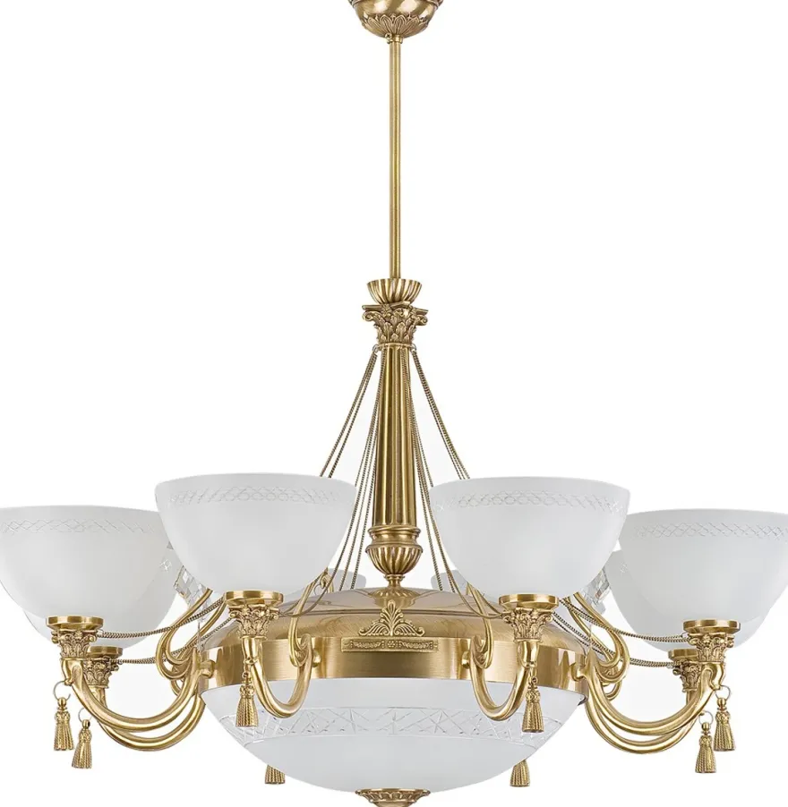 Casa Padrino Luxus Barock Kristall Kronleuchter Gold / Weiß Ø 95 cm