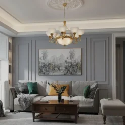 Casa Padrino Luxus Barock Kristall Kronleuchter Gold / Weiß Ø 95 cm