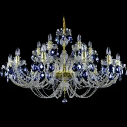 Casa Padrino Luxus Barock Kristall Kronleuchter Gold Ø 90 x H. 63 cm - Prunkvolle Messing Kronleuchter mit böhmischem Kristallglas - Barock Möbel - Edel & Prunkvoll