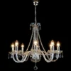 Casa Padrino Luxus Barock Kristall Kronleuchter Silber Ø 65 x H. 55 cm - Prunkvolle Messing Kronleuchter mit böhmischem Kristallglas - Barock Möbel - Edel & Prunkvoll