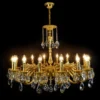 Casa Padrino Luxus Barock Kristall Kronleuchter Gold Ø 96 x H. 80 cm - Prunkvolle Messing Kronleuchter mit böhmischem Kristallglas - Barock Möbel - Edel & Prunkvoll