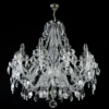 Casa Padrino Luxus Barock Kristall Kronleuchter Silber Ø 76 x H. 78 cm - Prunkvolle Messing Kronleuchter mit böhmischem Kristallglas - Barock Möbel - Edel & Prunkvoll